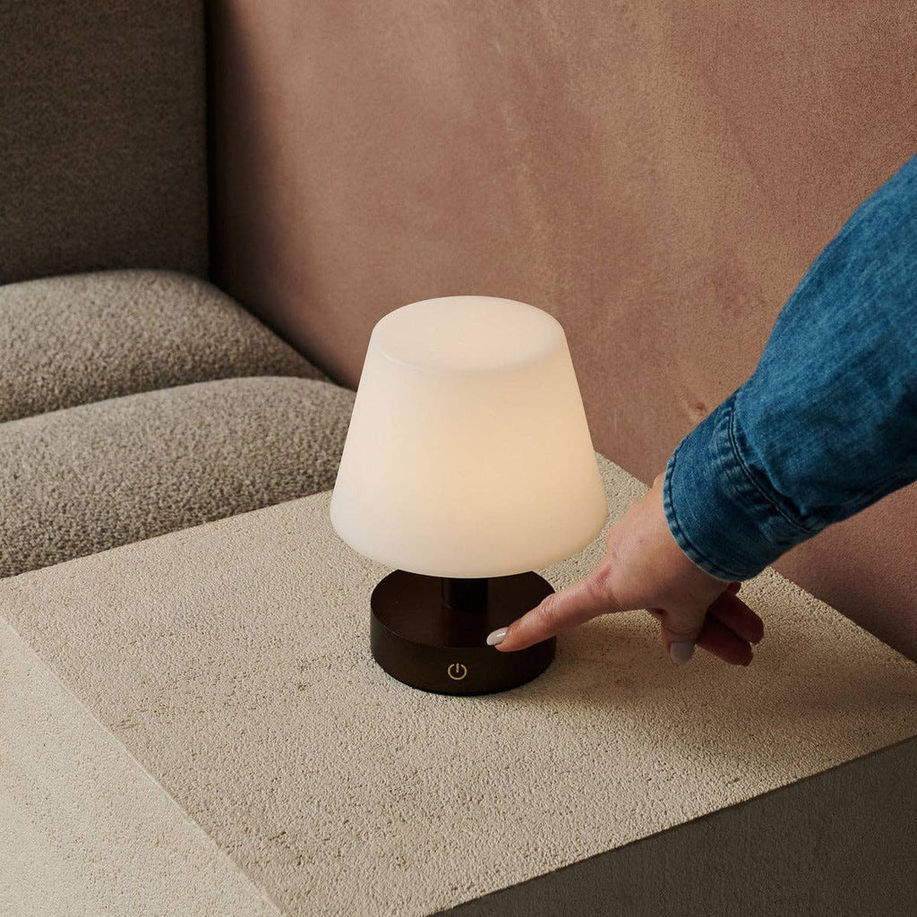 Teddy Dark Brown Wooden Rechargeable Table Lamp | Dimmable & Cordless with 80 Hours Battery Life