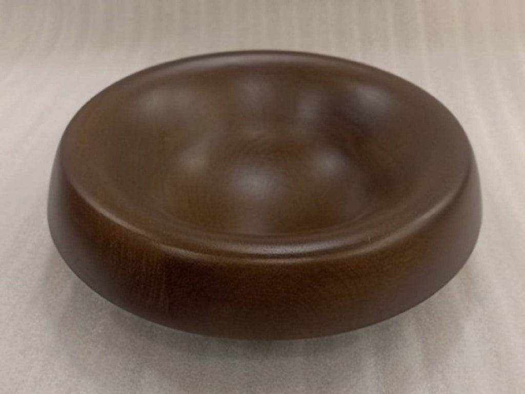 Sm Round Turned Serving Bowl Dark Walnut Dia 9.84"