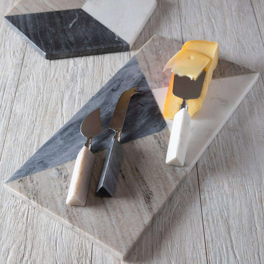 Geometric Marble Triangular Cheese Spreaders