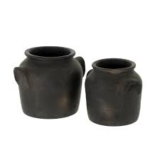 Milos Burnt Terracotta Urn S