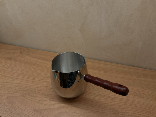 Latte Frother Jug with Wooden Handle