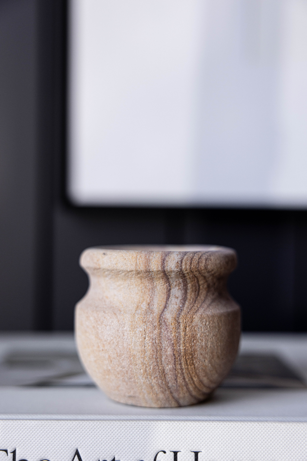 Hand Carved Sandstone Pot