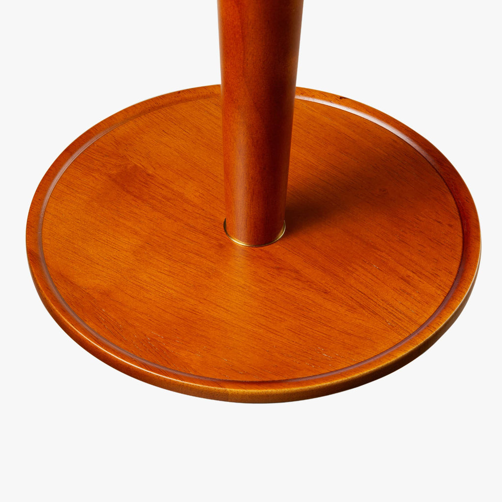 Elegant Wood and Metal Table Lamp with Fabric Shade