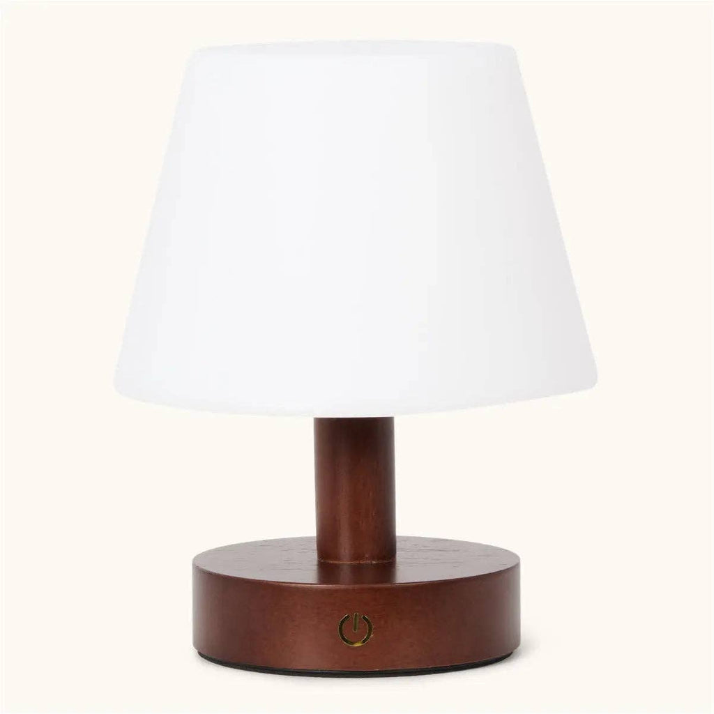 Teddy Dark Brown Wooden Rechargeable Table Lamp | Dimmable & Cordless with 80 Hours Battery Life
