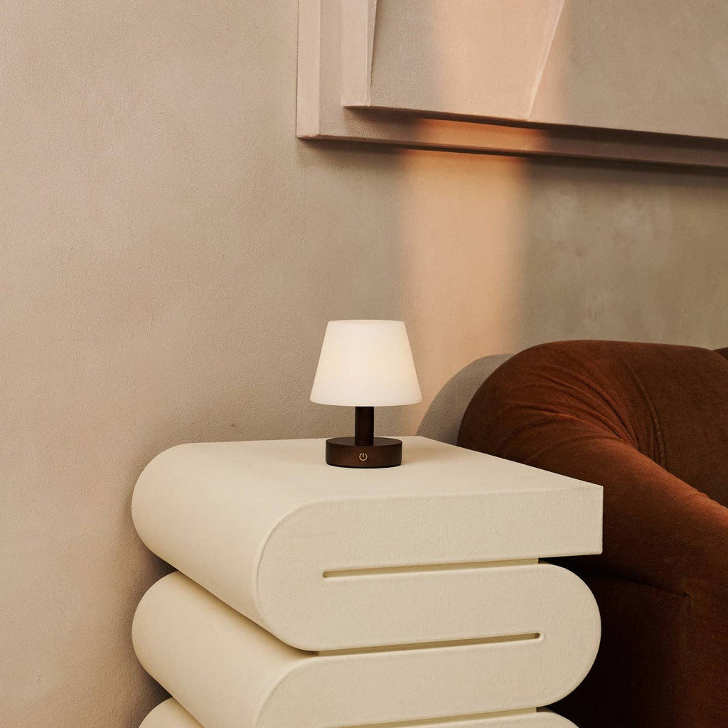 Teddy Dark Brown Wooden Rechargeable Table Lamp | Dimmable & Cordless with 80 Hours Battery Life