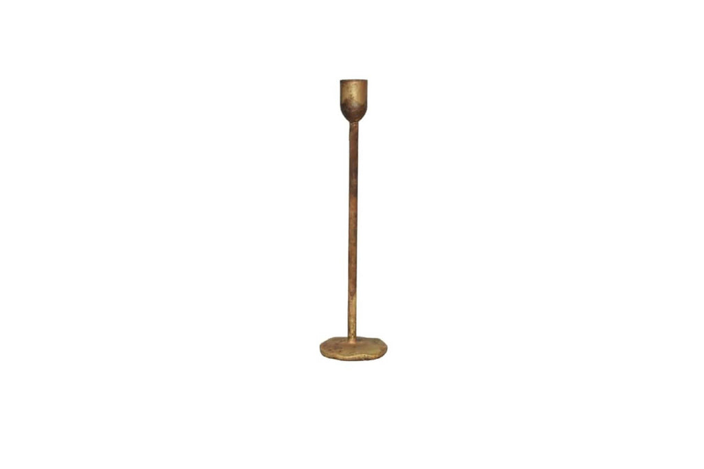 Candle Holder H 9" x Dia 2.25" Old Brass