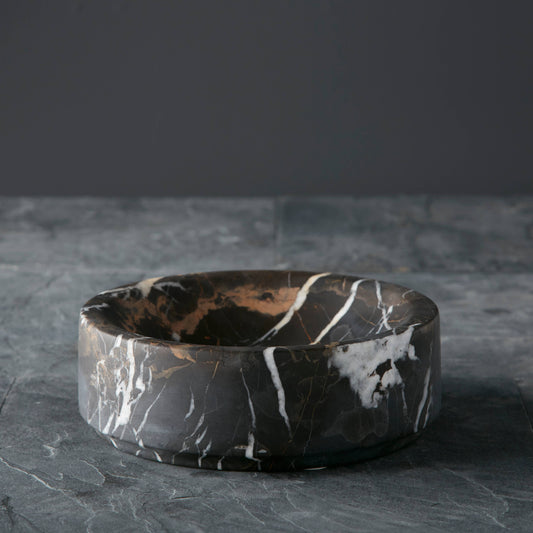 Platanus Collection Black & Gold Marble 8" Honed Finish