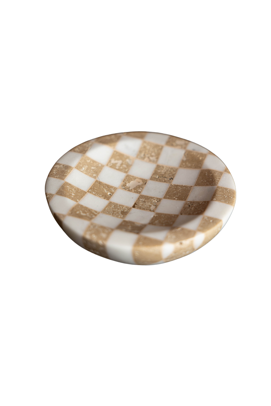 Checkered Travertine Dish