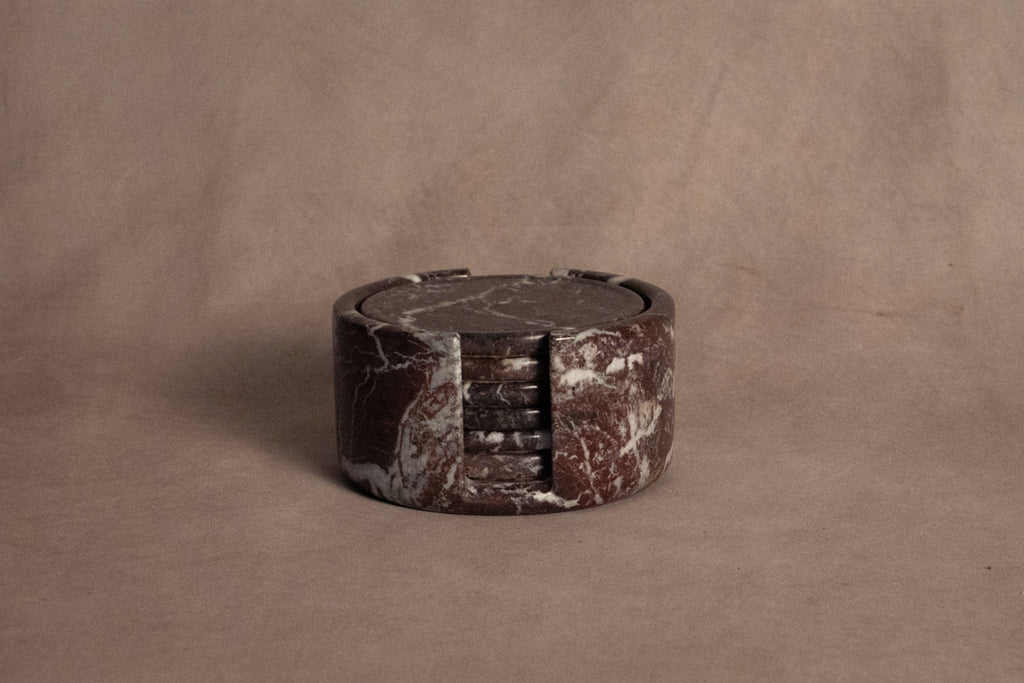 Coaster Set - Red Zebra - Marble