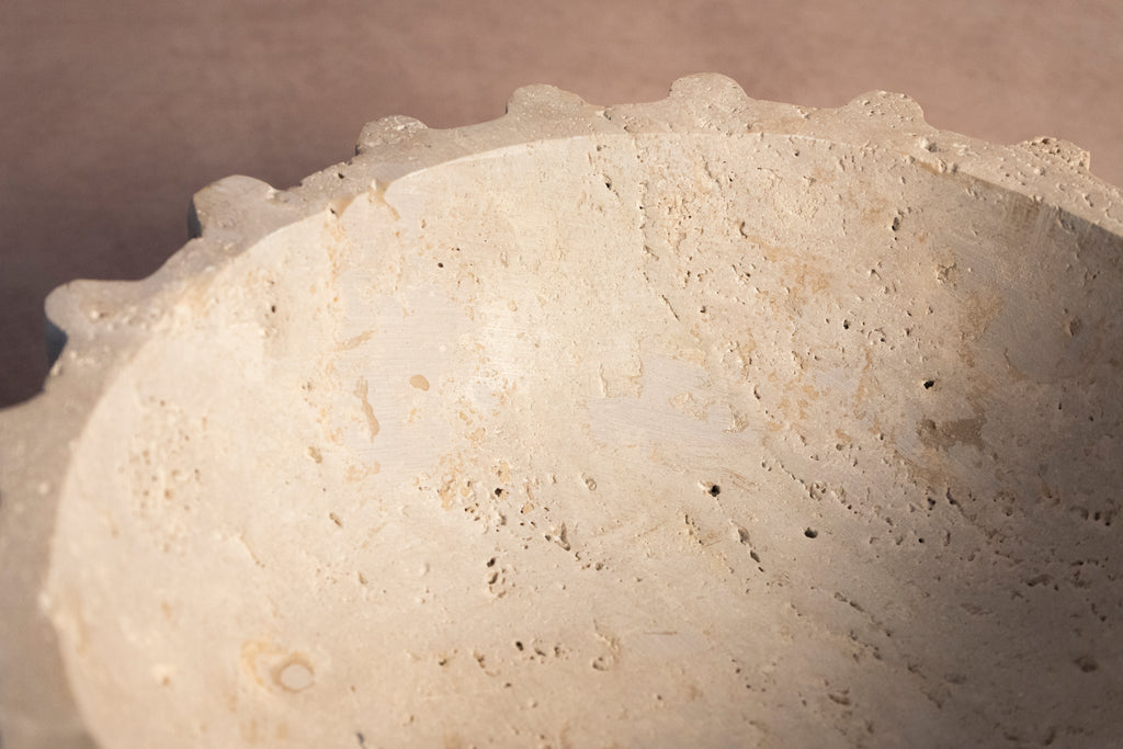 Outer Fluted Bowl - Travertine