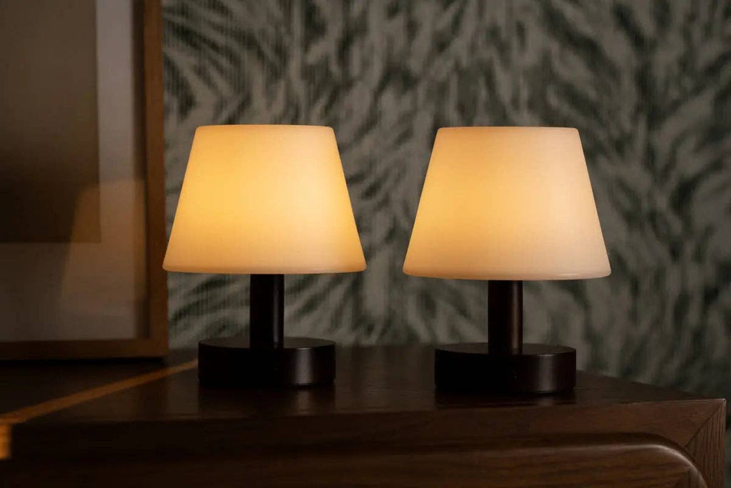 Teddy Dark Brown Wooden Rechargeable Table Lamp | Dimmable & Cordless with 80 Hours Battery Life