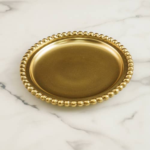 GOLD BEAD ROUND TRAY