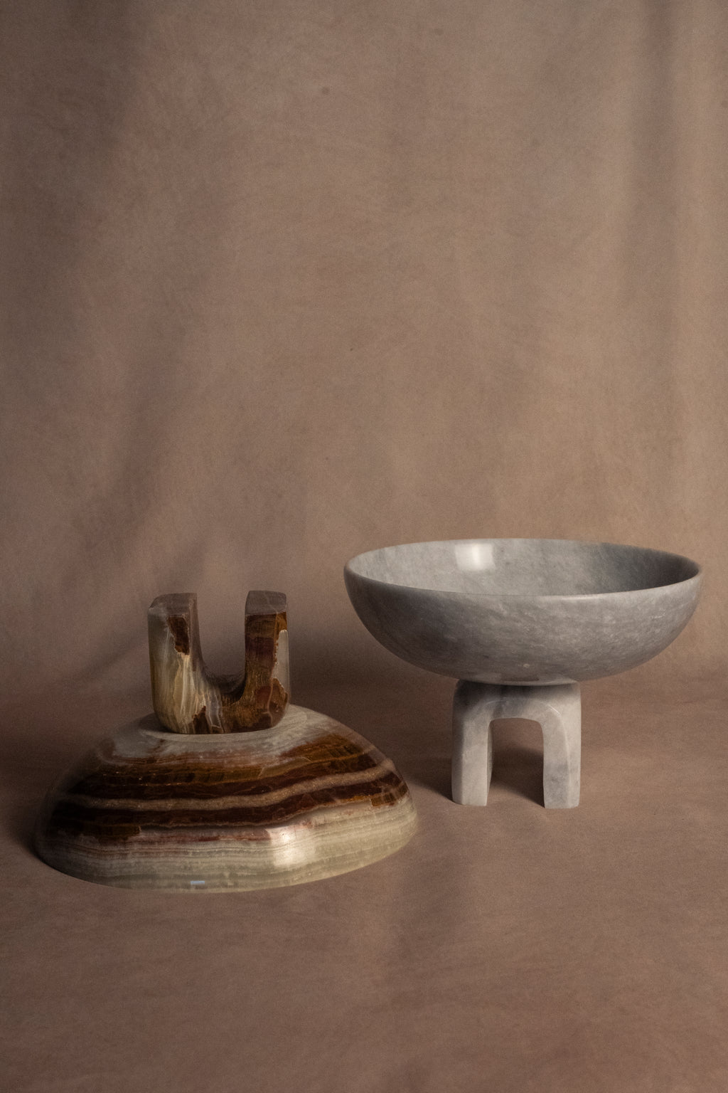 Raised Arched Bowl - Marble - Sunny Gray