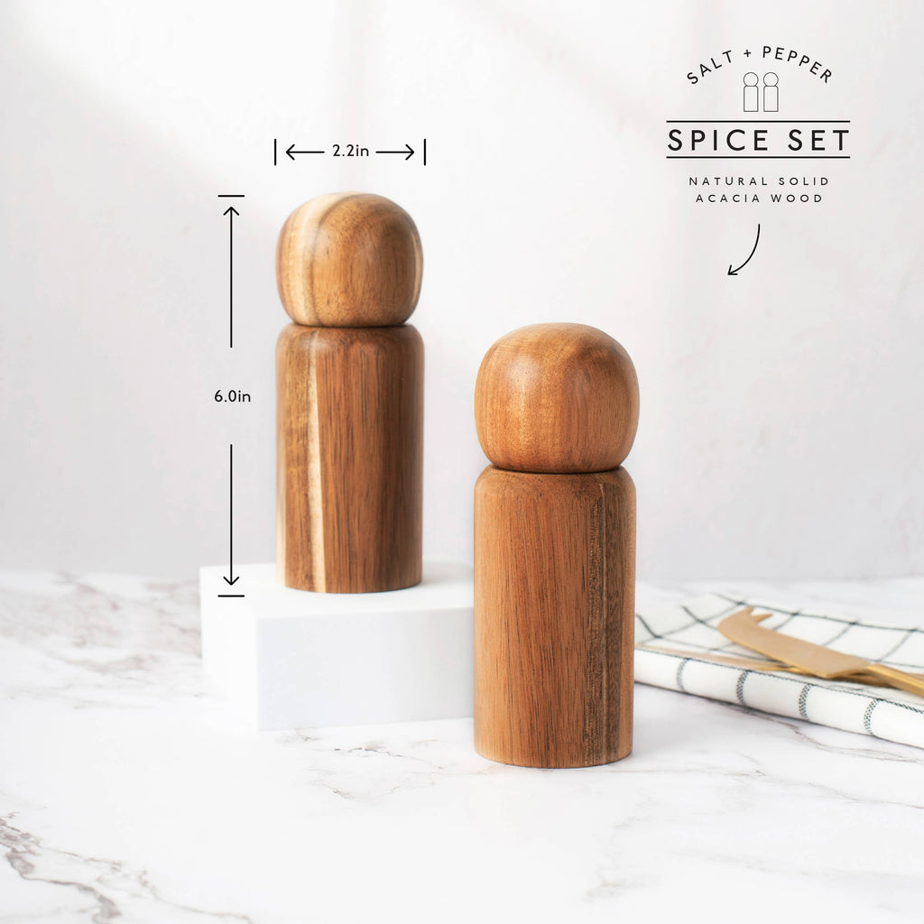 Guayabo Spice Mills (2-Pack, Grinders) - Acacia Wood