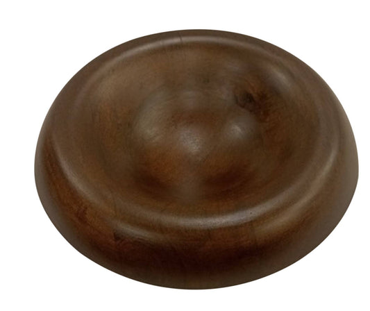 Lg Round Turned Serving Bowl Dark Walnut Dia 12"