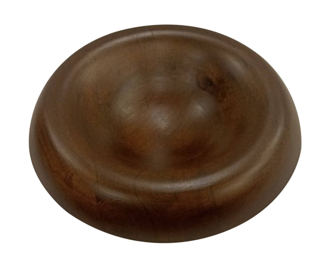 Lg Round Turned Serving Bowl Dark Walnut Dia 12"