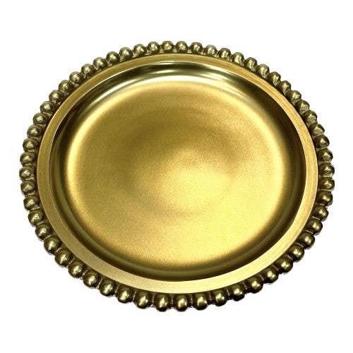 GOLD BEAD ROUND TRAY