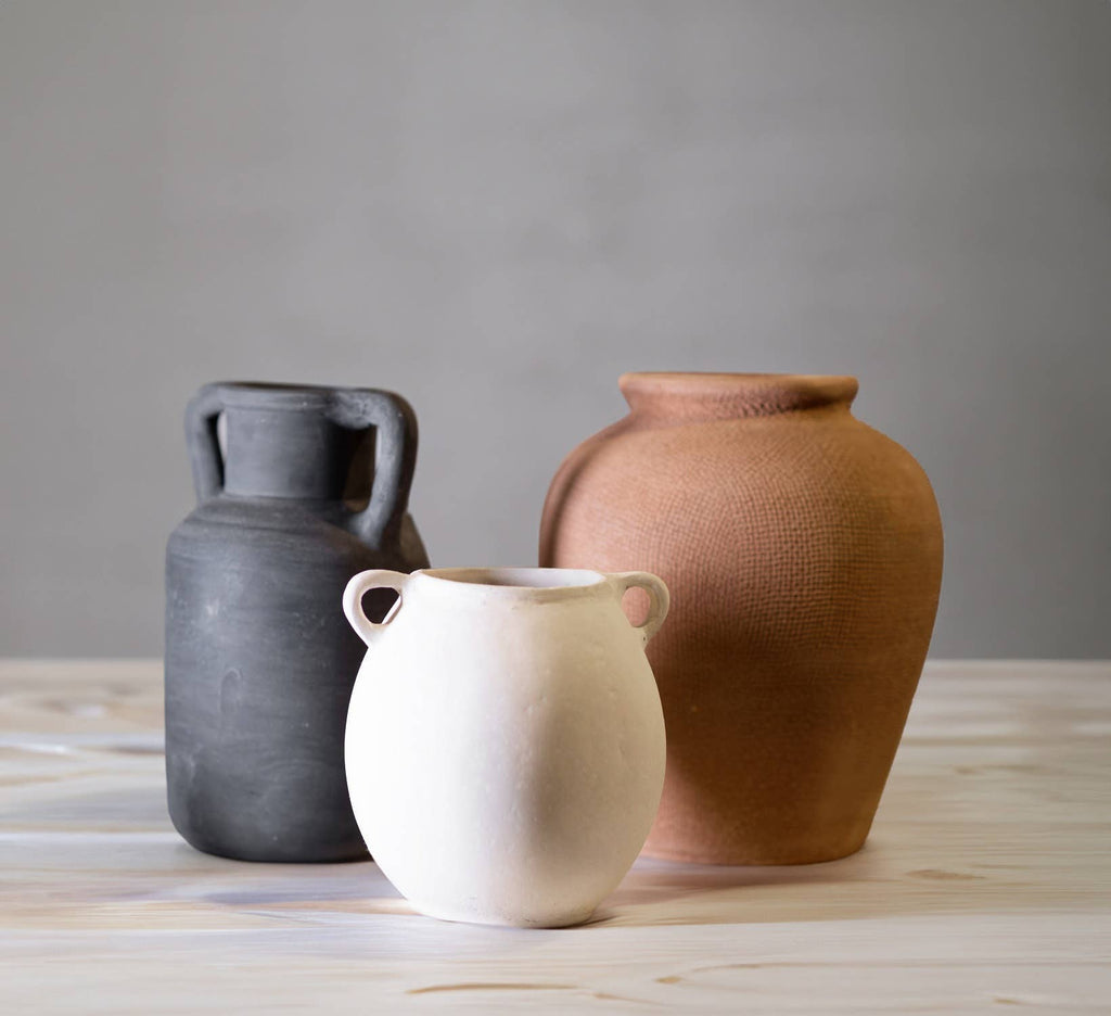 India Terracotta Vase Natural Dia 9.45"