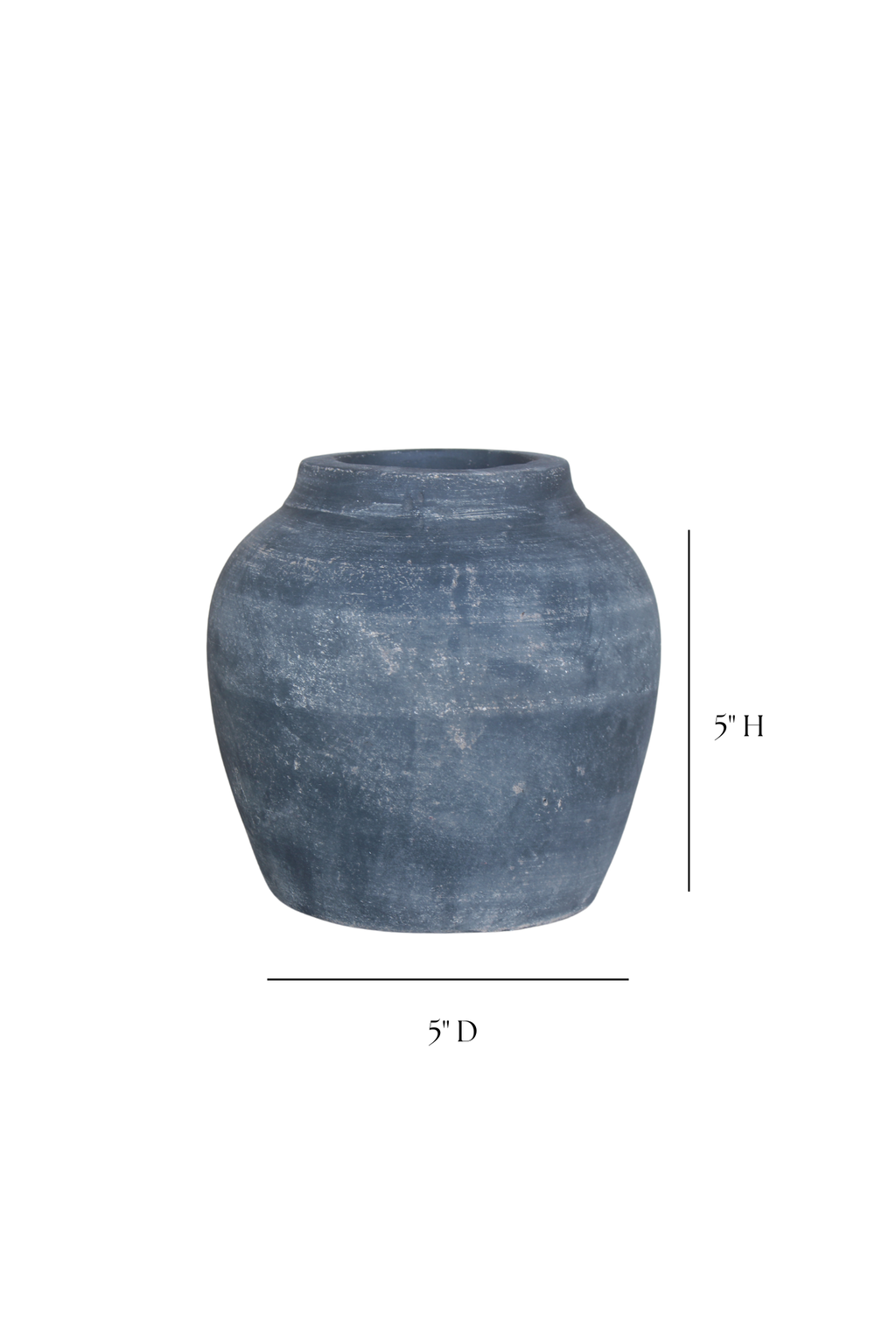 Leon Black Wash Round Vase Small