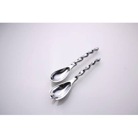 Twist Serverware: Elegant Aluminum Salad Servers