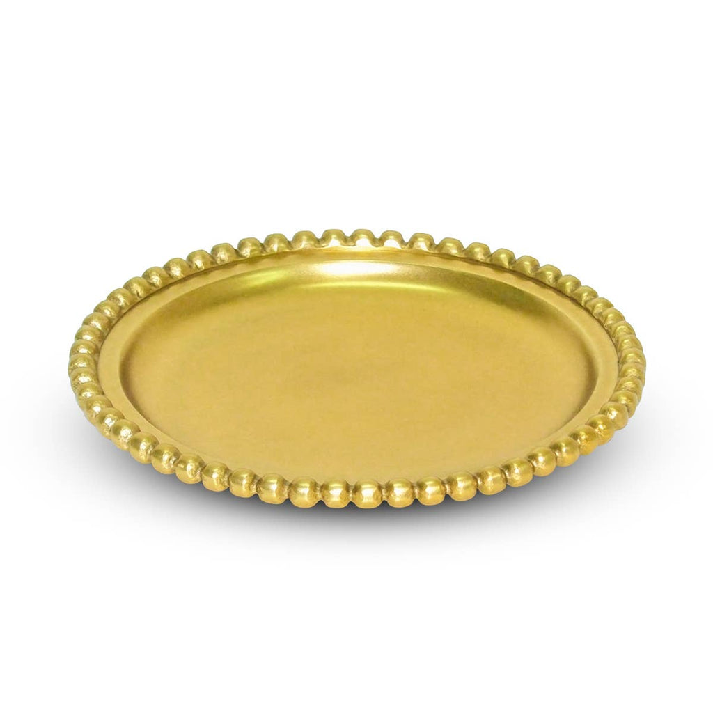 GOLD BEAD ROUND TRAY
