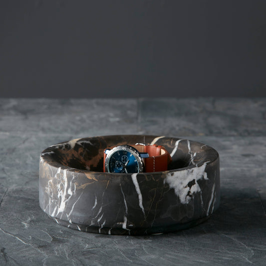 Platanus Collection Black & Gold Marble 8" Honed Finish