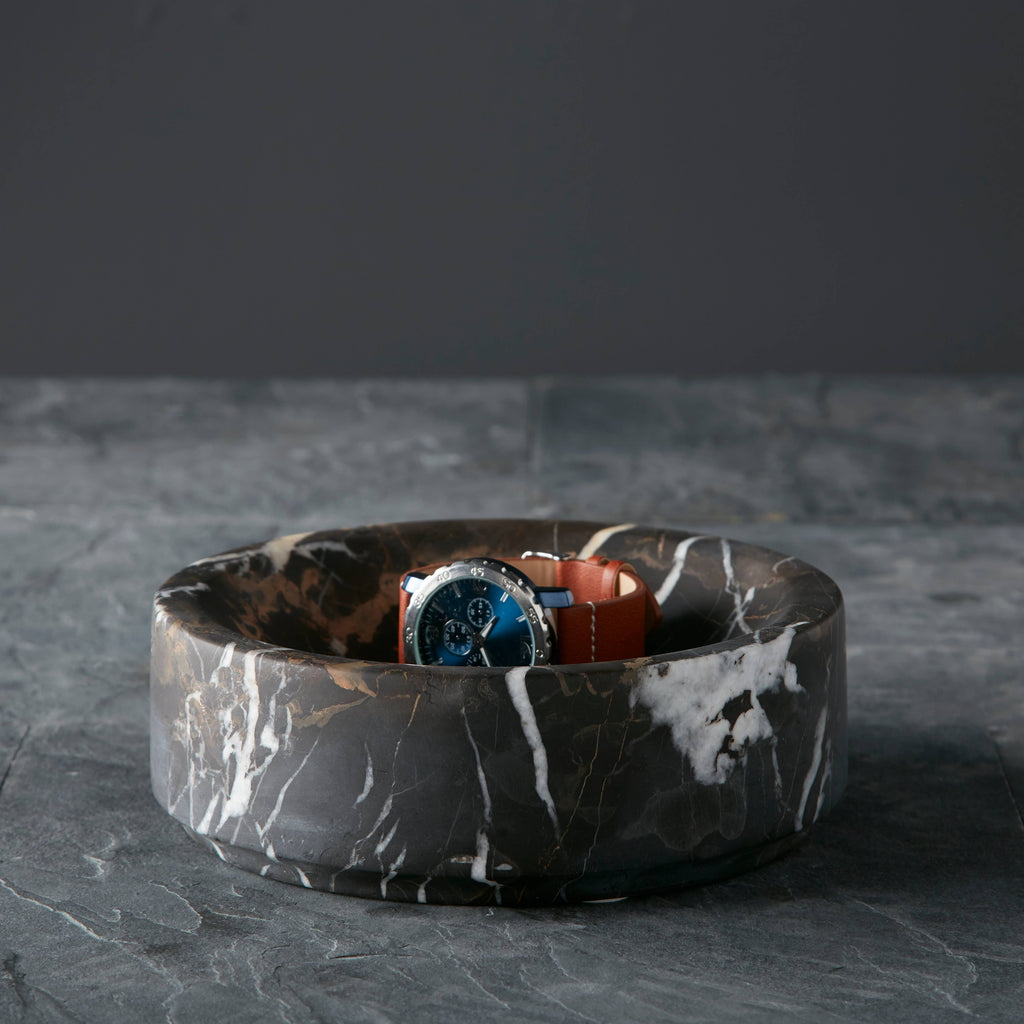 Platanus Collection Black & Gold Marble 8" Honed Finish