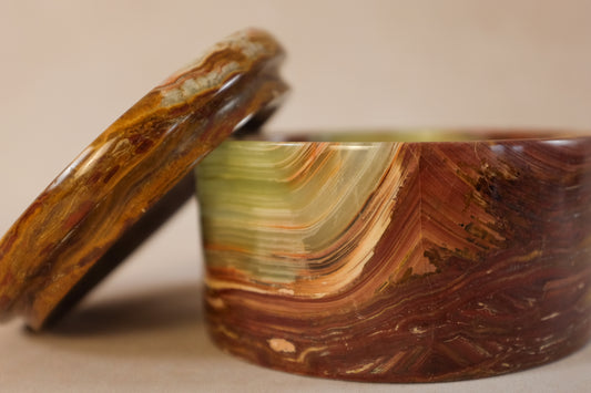 Small Trinket Box - Onyx Multi Green