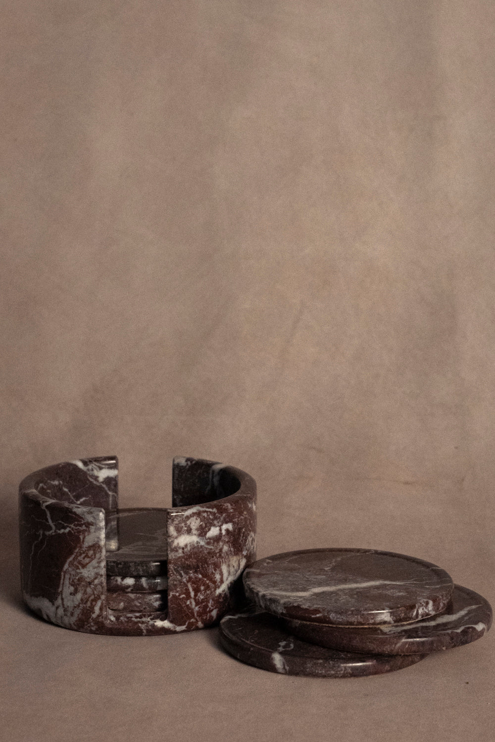 Coaster Set - Red Zebra - Marble