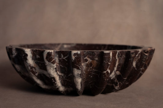 Spiked Edge Bowl - Red Zebra - Marble