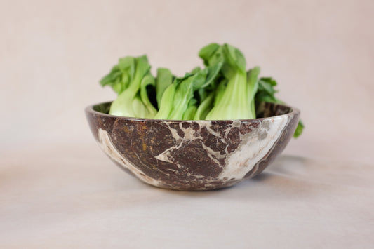 Classic Red Zebra Marble Bowl – Large