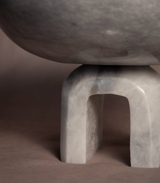 Raised Arched Bowl - Marble - Sunny Gray