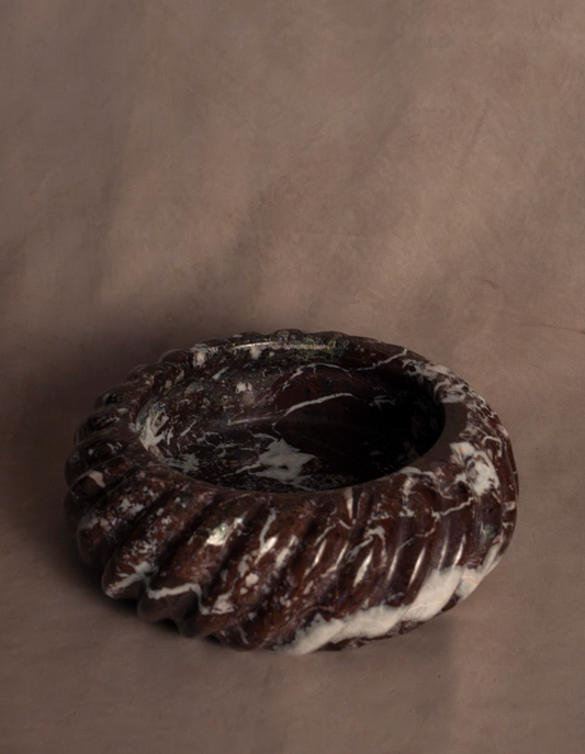 Swirl Red Zebra Bowl- Marble