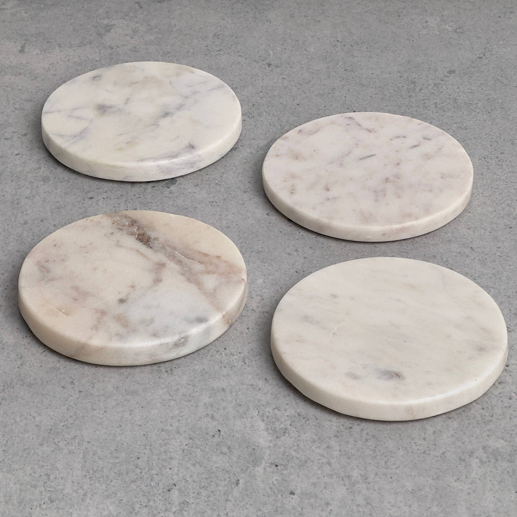 White Marble Round Coaster