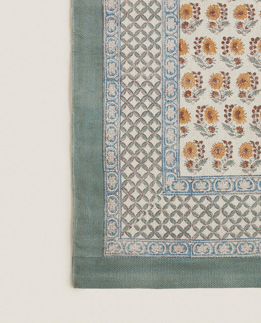 Renu Hand Printed Hand Knotted Rug - Marigold Market