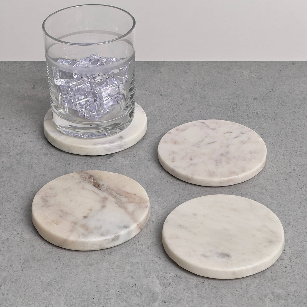 White Marble Round Coaster