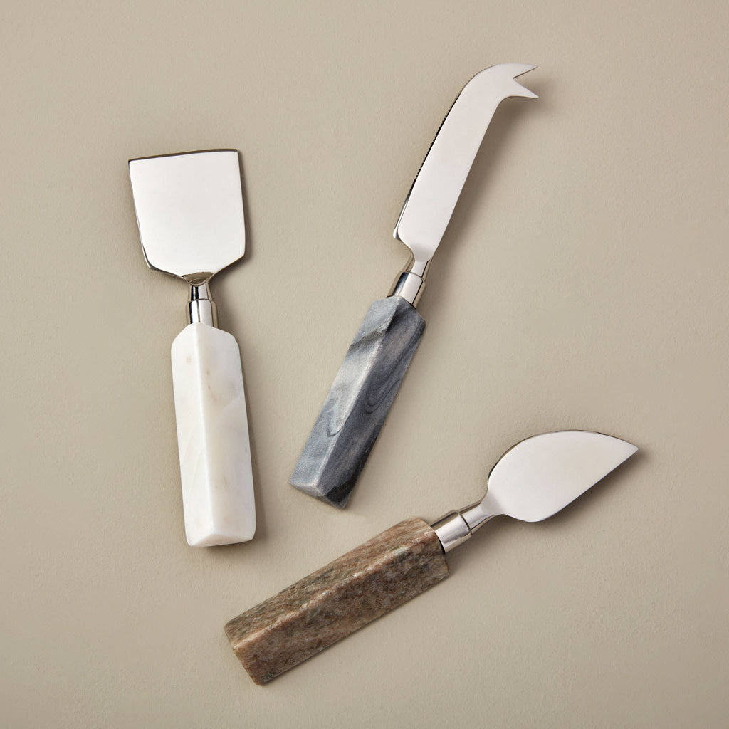 Geometric Marble Triangular Cheese Spreaders