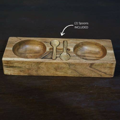 EcoServe Wooden Tray with Spoons