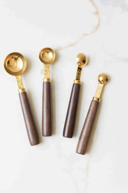 SS Walnut Baking Measuring Spoon Set