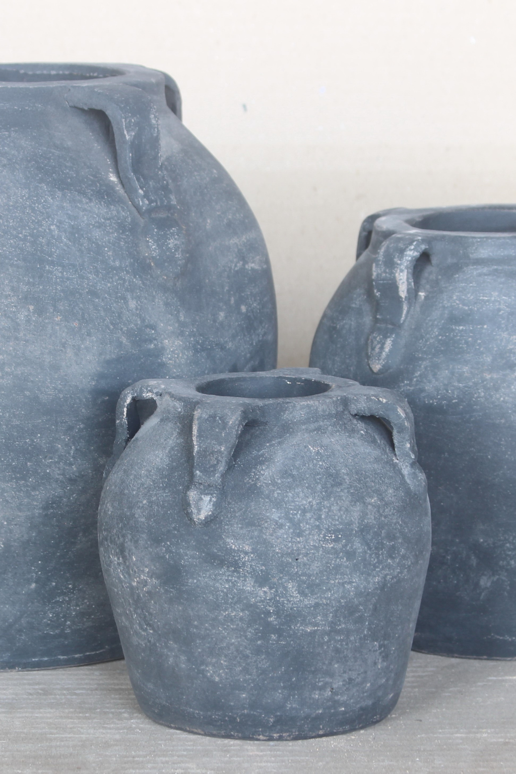 Noir Black Wash Vase With Handles Small