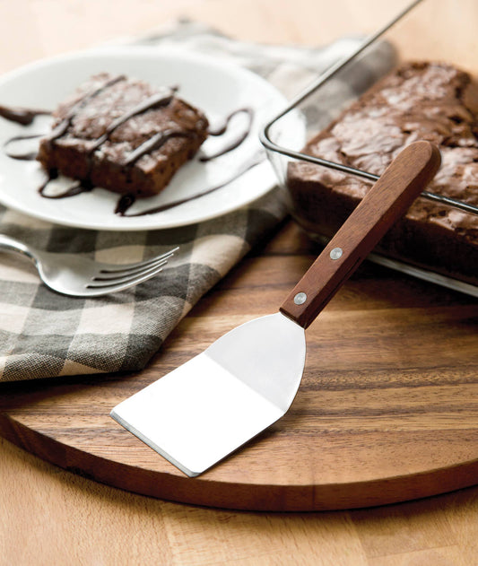 Cookie Spatula, Stainless Steel with Wood Handle, 7"