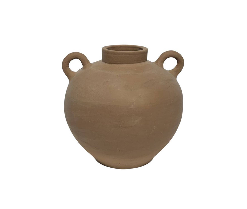 Terracotta Vase Natural H 9.8" & Dia 10.4"