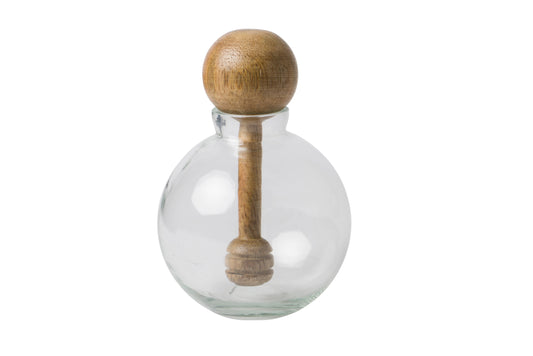 Round Honey Jar - Raw Mango Wood