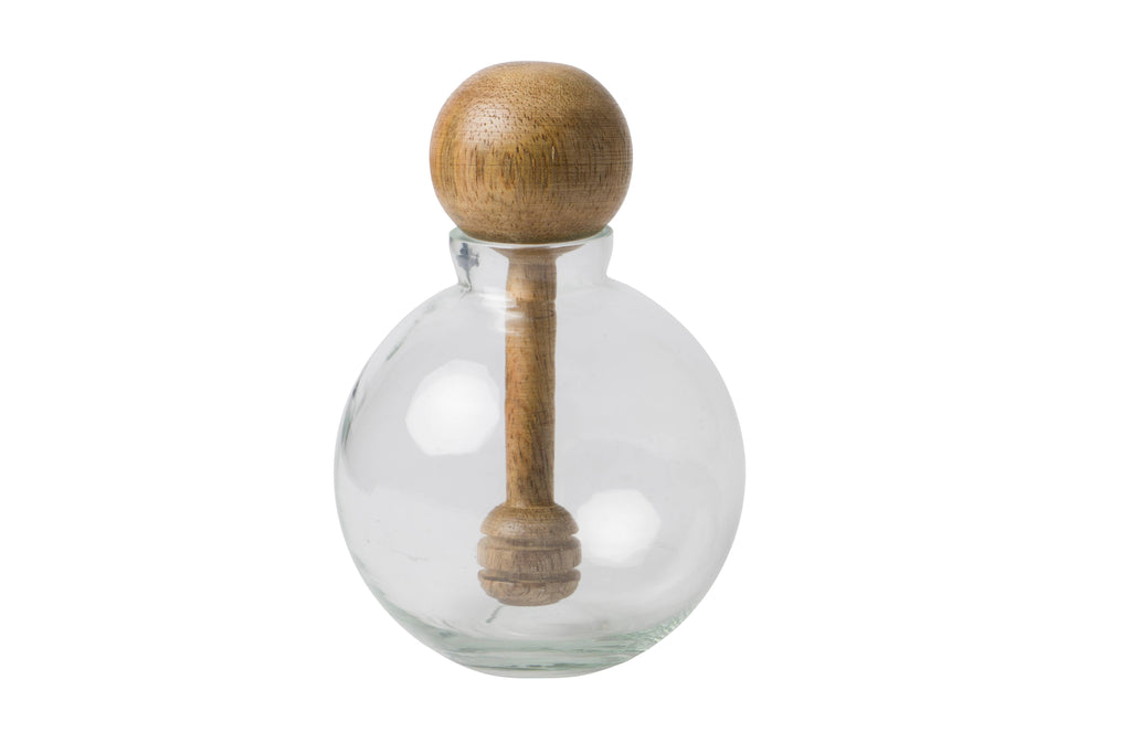 Round Honey Jar - Raw Mango Wood
