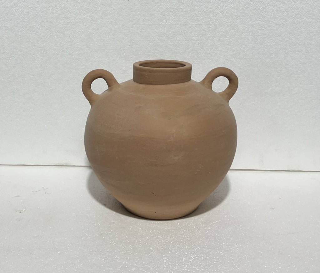 Terracotta Vase Natural H 9.8" & Dia 10.4"