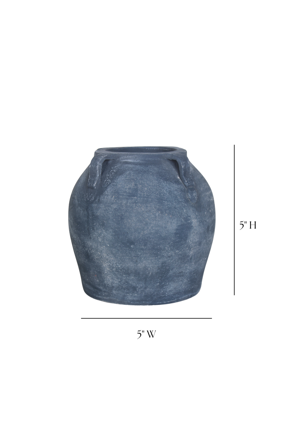 Noir Black Wash Vase With Handles Small