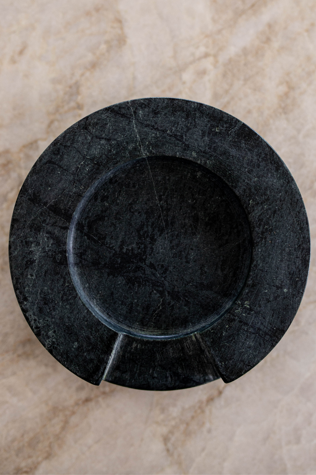 Turned Emerald Green Marble Round Spoon Rest
