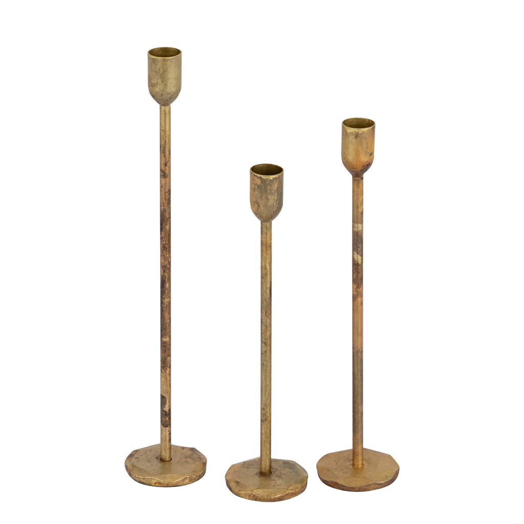 Candle Holder H 10.25" x Dia 2.25" Old Brass