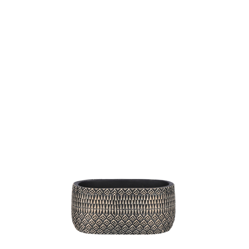 Cement Oval Pot 7.85" x 4.5"