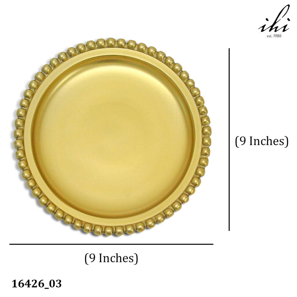 GOLD BEAD ROUND TRAY